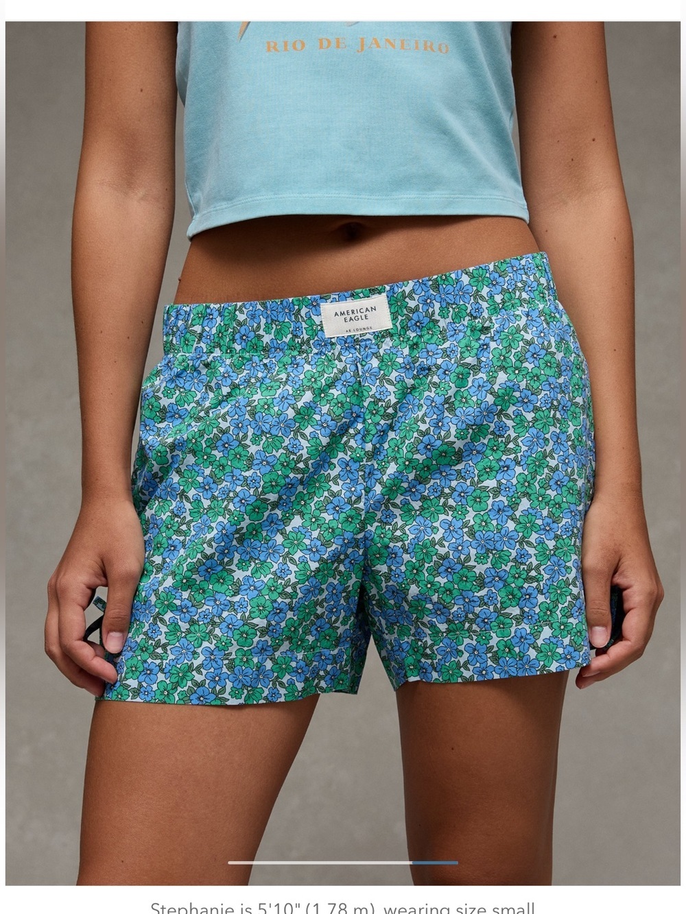 American Eagle Outfitters Blue & Green Floral Bermuda Shorts